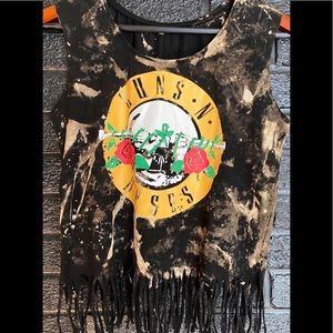 Guns N Roses cropped band tank with tassels